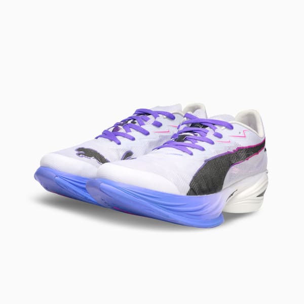FAST-R NITRO™ Elite 3 DIGITOKYO Men's Running Shoes, PUMA White-Dark Amethyst-PUMA Black-Fluro Pink Pes, extralarge-IND