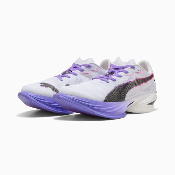 FAST-R3 DIGITOKYO Running Shoes Men, PUMA White-Dark Amethyst-PUMA Black-Fluro Pink Pes, extralarge