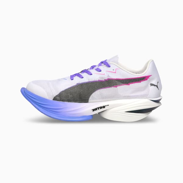 FAST-R NITRO™ Elite 3 DIGITOKYO Men's Running Shoes, PUMA White-Dark Amethyst-PUMA Black-Fluro Pink Pes, extralarge-IND