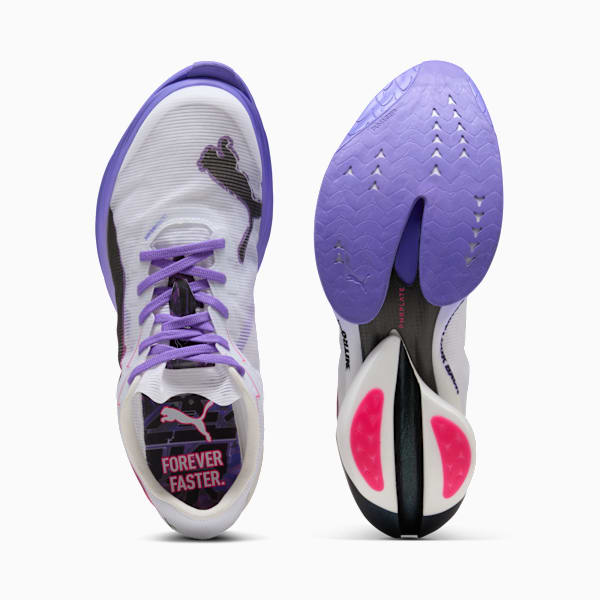 FAST-R3 DIGITOKYO Running Shoes Men, PUMA White-Dark Amethyst-PUMA Black-Fluro Pink Pes, extralarge