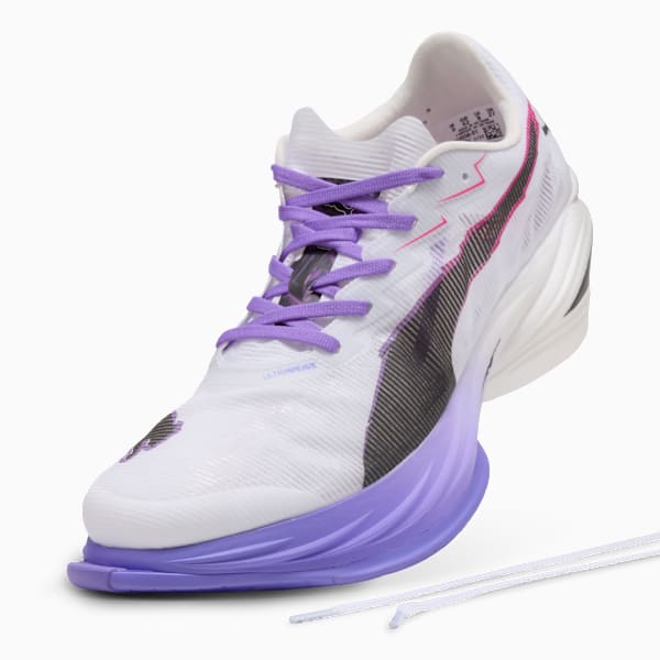FAST-R3 DIGITOKYO Running Shoes Men, PUMA White-Dark Amethyst-PUMA Black-Fluro Pink Pes, extralarge