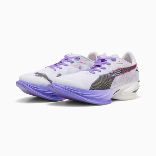FAST-R3 DIGITOKYO Women's Running Shoes, PUMA White-Dark Amethyst-PUMA Black-Fluro Pink Pes, extralarge-IND