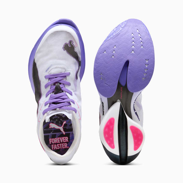 FAST-R3 DIGITOKYO Women's Running Shoes, PUMA White-Dark Amethyst-PUMA Black-Fluro Pink Pes, extralarge-IND