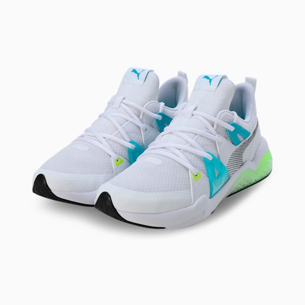 Cell Fraction Fade Men's Running Shoes, Puma White-Scuba Blue-Yellow Alert, extralarge-IND