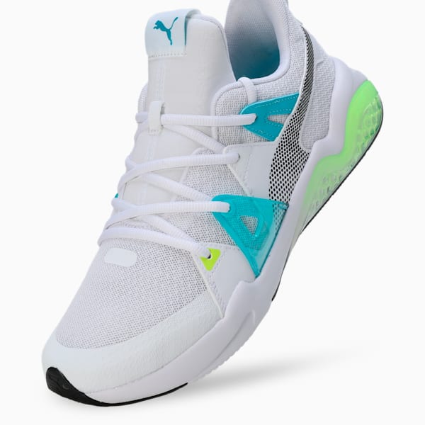 Cell Fraction Fade Men's Running Shoes, Puma White-Scuba Blue-Yellow Alert, extralarge-IND