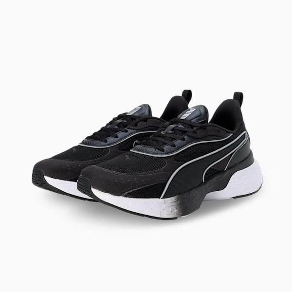 Softride Sway Chase Running Shoes, PUMA Black-PUMA White-Flat Dark Gray, extralarge-IND