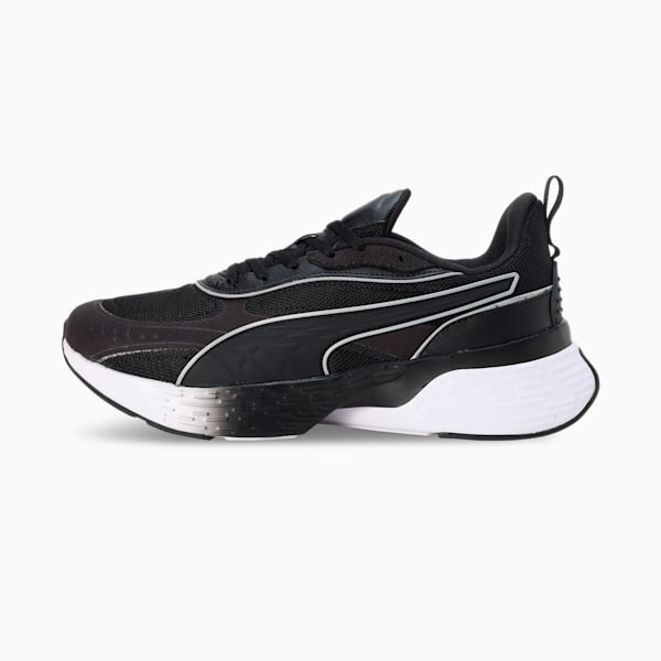 Softride Sway Chase Running Shoes, PUMA Black-PUMA White-Flat Dark Gray, extralarge-IND