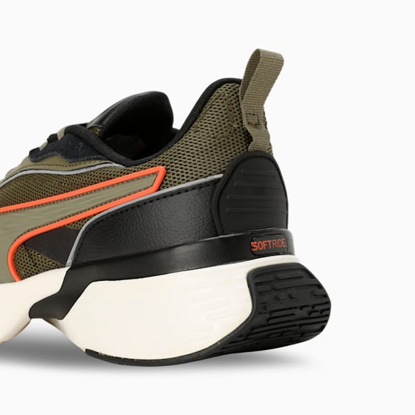 Softride Sway Chase Running Shoes, Dark Olive-Flame Flicker, extralarge-IND