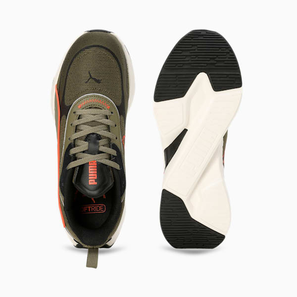Softride Sway Chase Running Shoes, Dark Olive-Flame Flicker, extralarge-IND