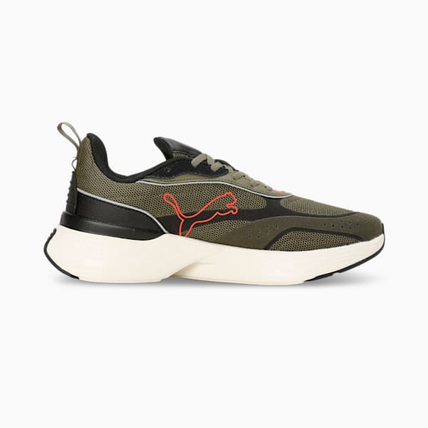 Softride Sway Chase Running Shoes, Dark Olive-Flame Flicker, extralarge-IND
