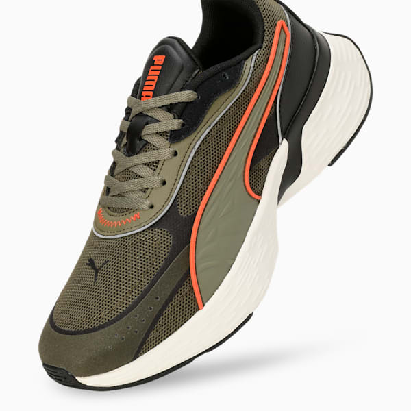 Softride Sway Chase Running Shoes, Dark Olive-Flame Flicker, extralarge-IND