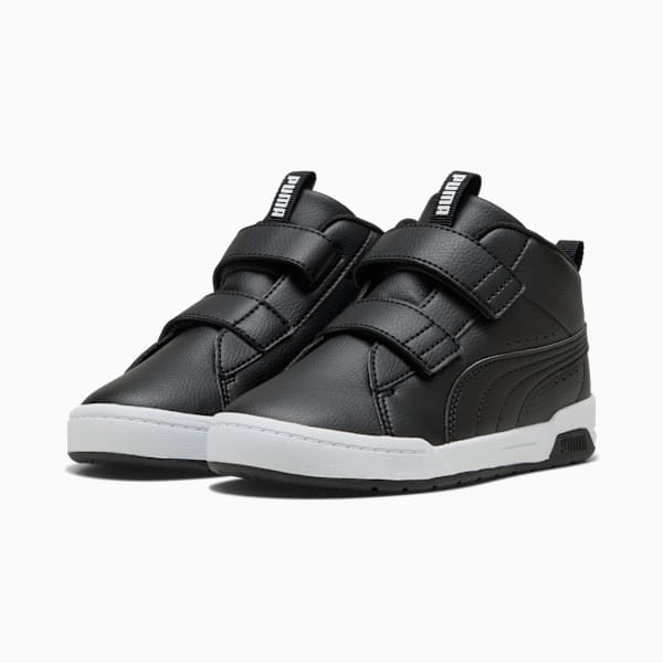Multiflex 2 Mid Little Kids' Mid-Top Sneakers, PUMA Black-PUMA Black, extralarge