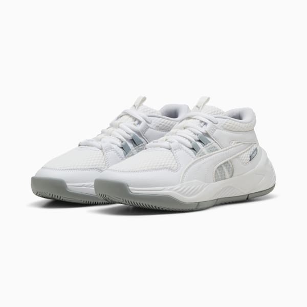 Uproar Basketball Shoes Youth, PUMA White-Cool Mid Gray, extralarge