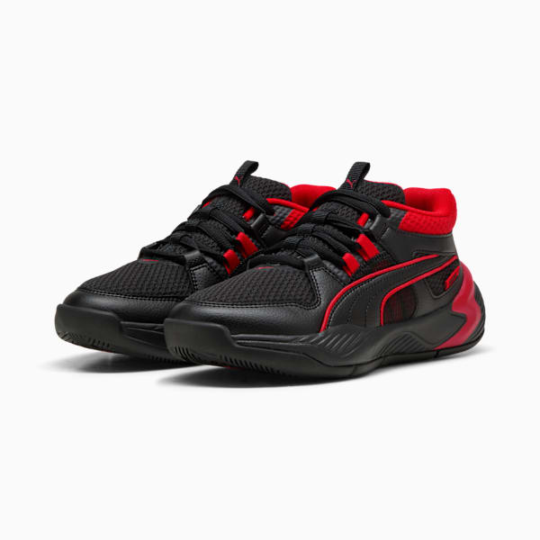 Tenis juvenil de basquetbol Uproar, PUMA Black-For All Time Red, extralarge