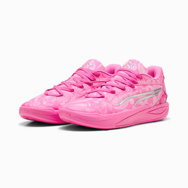 Stewie 4 ST4RZ Basketball Shoes Women, Pink Pixel-PUMA White, extralarge