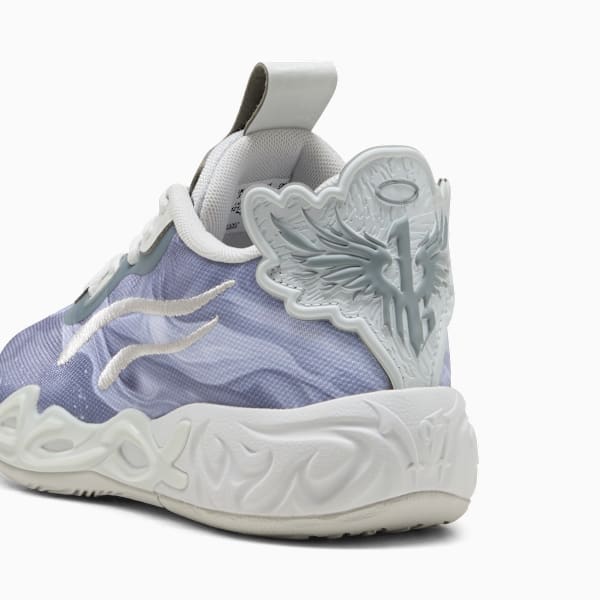 PUMA x LAMELO BALL MB.04 Lo Team Big Kids' Basketball Shoes, Feather Gray-Cool Mid Gray-Cool Dark Gray, extralarge