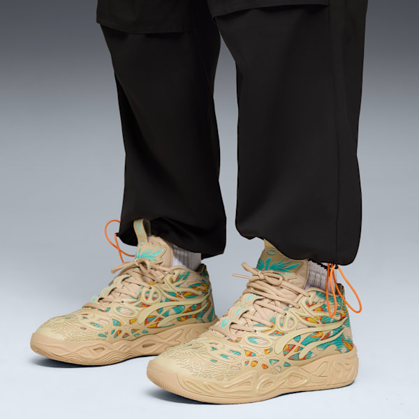 MB.04 Flare Basketball Shoes Unisex, Light Sand-Aquatic-Orange Glo, extralarge