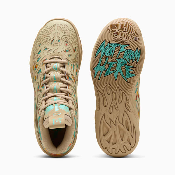 MB.04 Flare Basketball Shoes Unisex, Light Sand-Aquatic-Orange Glo, extralarge