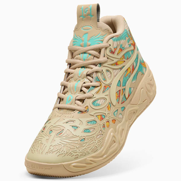 MB.04 Flare Basketball Shoes Unisex, Light Sand-Aquatic-Orange Glo, extralarge