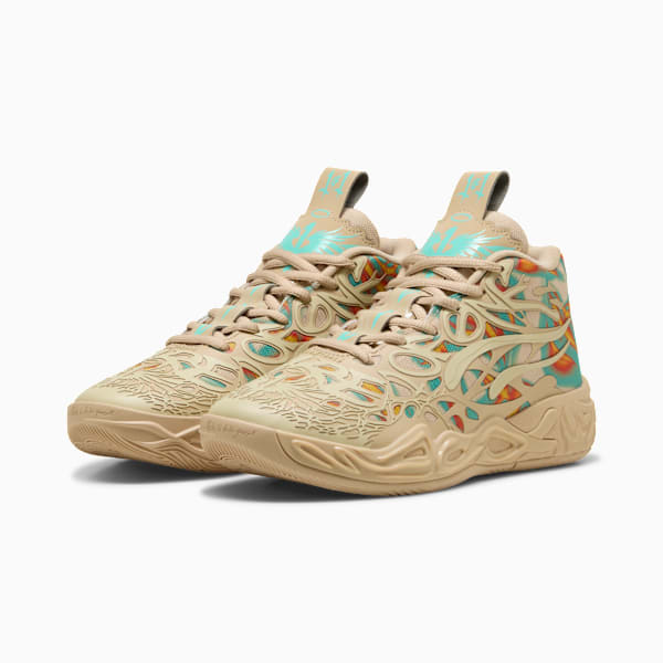 MB.04 Flare Basketball Shoes Youth, Light Sand-Aquatic-Orange Glo, extralarge