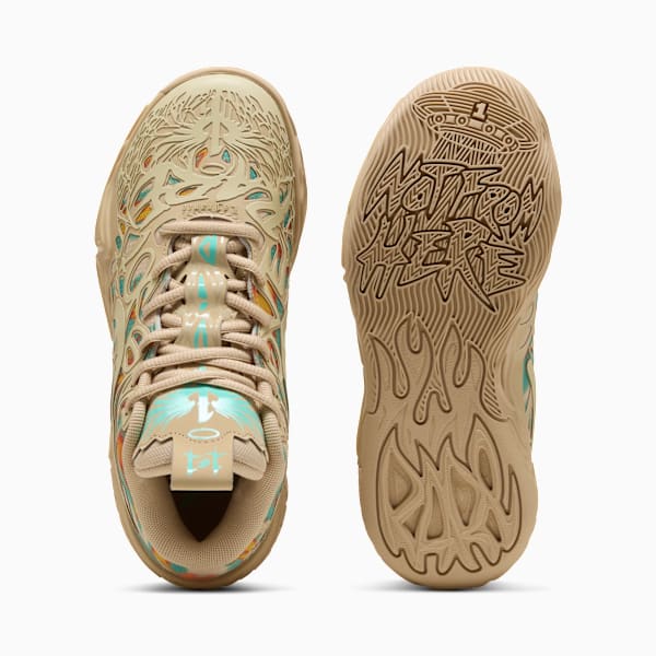 MB.04 Flare Basketball Shoes Youth, Light Sand-Aquatic-Orange Glo, extralarge
