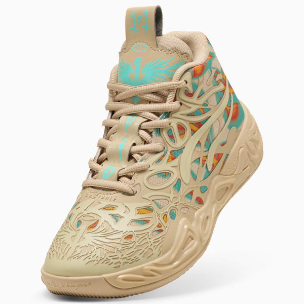 MB.04 Flare Basketball Shoes Youth, Light Sand-Aquatic-Orange Glo, extralarge