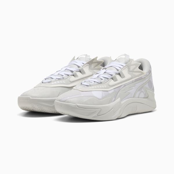 Scoot Zeros II Basketball Shoes Unisex, Glacial Gray-PUMA White, extralarge