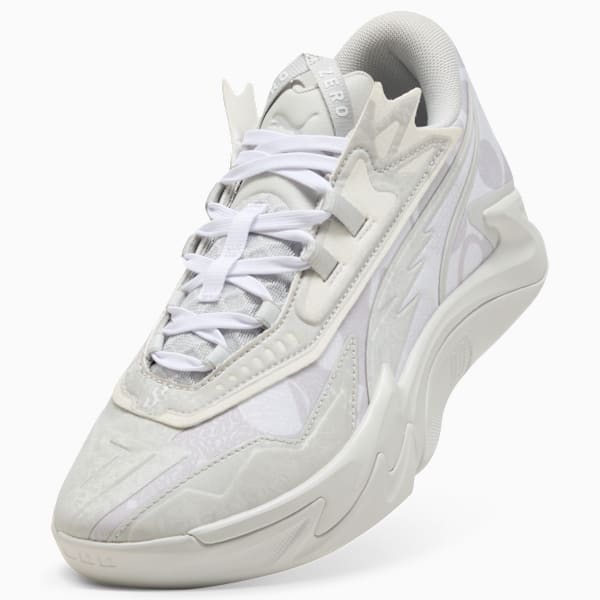 Scoot Zeros II Basketball Shoes Unisex, Glacial Gray-PUMA White, extralarge
