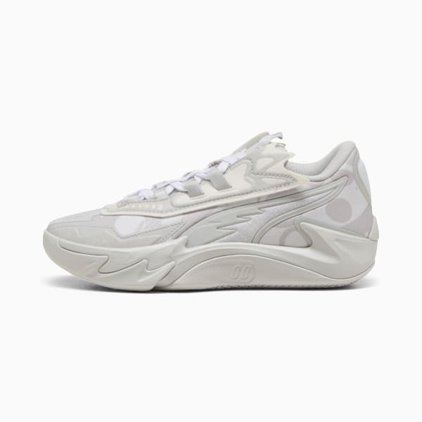 Scoot Zeros II Basketball Shoes Youth, Glacial Gray-PUMA White, extralarge