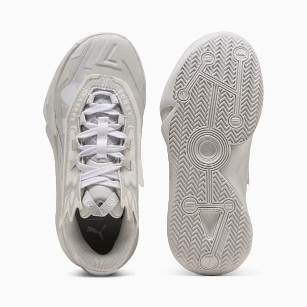 Scoot Zeros II Basketball Shoes Youth, Glacial Gray-PUMA White, extralarge