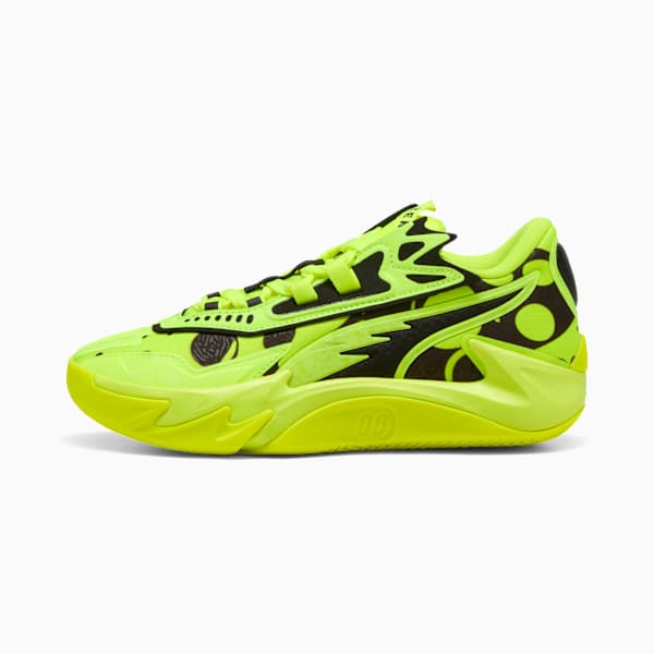 Scoot Zeros II Basketball Shoes Youth, Yellow Alert-PUMA Black, extralarge