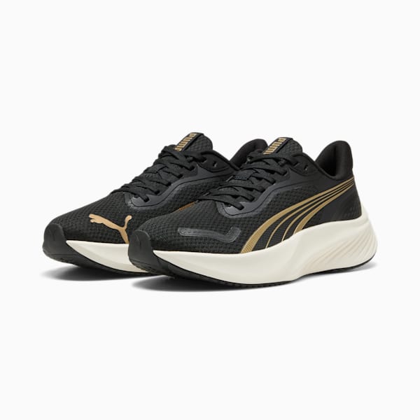 Pounce Lite Women's Running Shoes, PUMA Gold-PUMA Black, extralarge