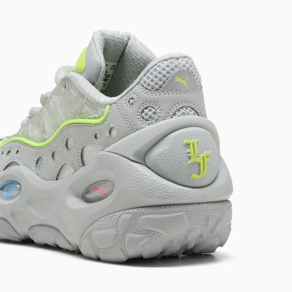 LaFrancé RNR Big Kids' Sneakers, Flat Light Gray-Sunset Glow-Yellow Alert, extralarge