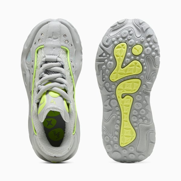 LaFrancé RNR Big Kids' Sneakers, Flat Light Gray-Sunset Glow-Yellow Alert, extralarge