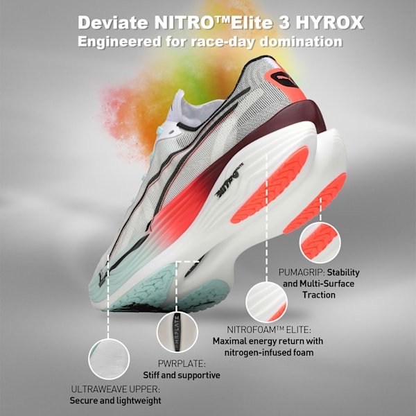 Deviate NITRO™ Elite 3 HYROX Men’s Running Shoes, Glowing Red-PUMA White, extralarge-IND