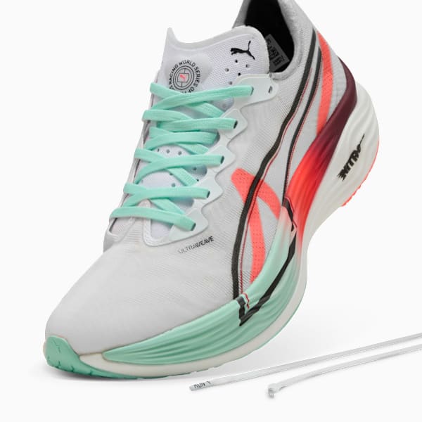 PUMA x HYROX Deviate NITRO™ Elite 3 Running Shoes Women, PUMA White-Glowing Red-Mint Melt, extralarge
