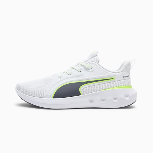 Zapatos para correr en asfalto para hombre Softride Carson Lace Speck, PUMA White-Galactic Gray-Yellow Alert, extralarge