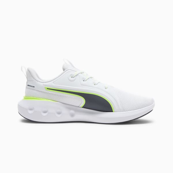 Zapatos para correr en asfalto para hombre Softride Carson Lace Speck, PUMA White-Galactic Gray-Yellow Alert, extralarge