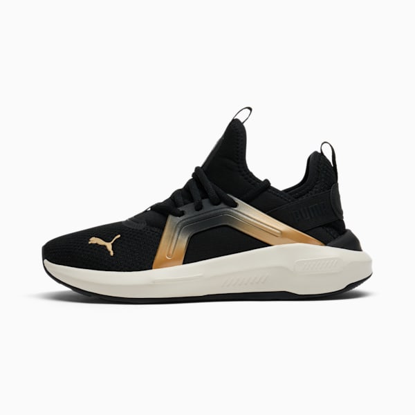 Tenis de running para mujer Metallic Softride Enzo 5, PUMA Black-Warm White-PUMA Gold, extralarge