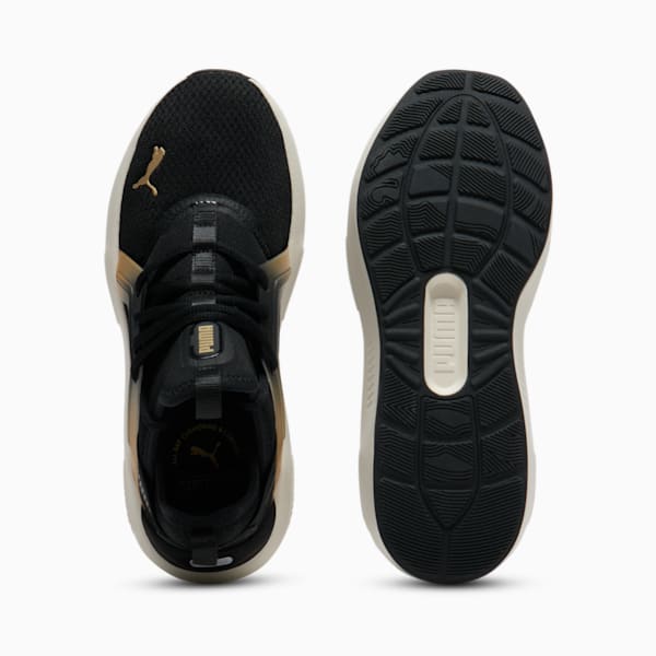 Softride Enzo 5 Metallic Women's Running Shoes, PUMA Black-Warm White-PUMA Gold, extralarge