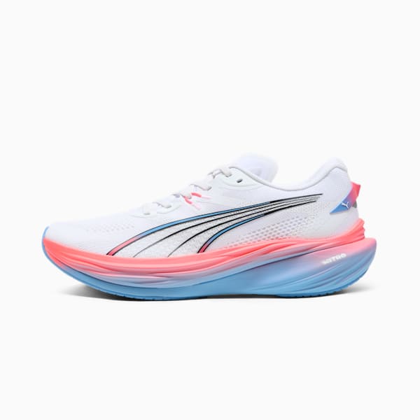 PUMA x ALEX TOUSSAINT Deviate NITRO™ 3 Men's Running Shoes, PUMA White-Team Light Blue-PUMA Silver, extralarge