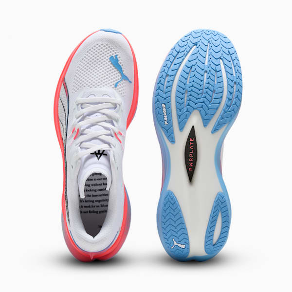 PUMA x ALEX TOUSSAINT Deviate NITRO™ 3 Men's Running Shoes, PUMA White-Team Light Blue-PUMA Silver, extralarge