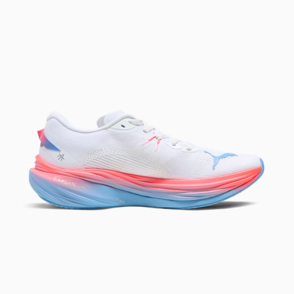 PUMA x ALEX TOUSSAINT Deviate NITRO™ 3 Men's Running Shoes, PUMA White-Team Light Blue-PUMA Silver, extralarge