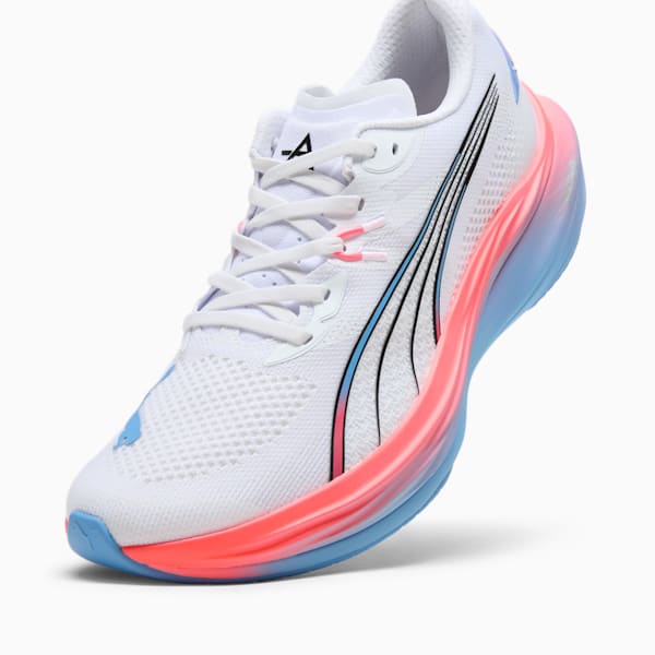 PUMA x ALEX TOUSSAINT Deviate NITRO™ 3 Men's Running Shoes, PUMA White-Team Light Blue-PUMA Silver, extralarge
