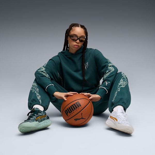 Stewie 4 Harry Potter™ Basketball Shoes Women, PUMA White-Green Terrain, extralarge