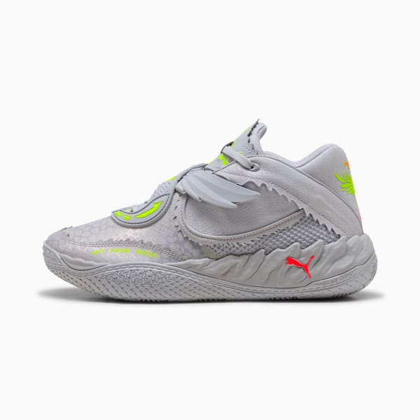 PUMA x LAMELO BALL MB.05 Metallic Basketball Shoes, Vibrant Silver-Yellow Alert-Glowing Red, extralarge