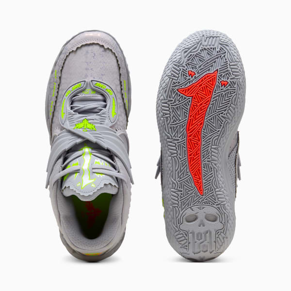 PUMA x LAMELO BALL MB.05 Metallic Basketball Shoes, Vibrant Silver-Yellow Alert-Glowing Red, extralarge