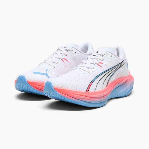 Tenis PUMA x ALEX TOUSSAINT Deviate NITRO™ 3 para mujer, PUMA White-Team Light Blue-PUMA Silver, extralarge