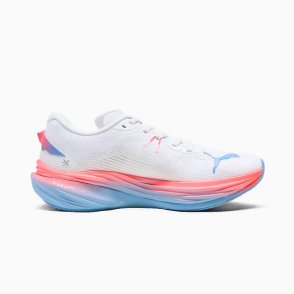 Tenis PUMA x ALEX TOUSSAINT Deviate NITRO™ 3 para mujer, PUMA White-Team Light Blue-PUMA Silver, extralarge