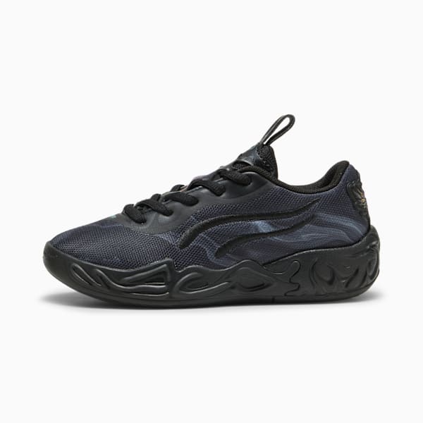 Tenis de basquetbol MB.04 Lo Team Pack para niños, PUMA Black-Dark Amethyst, extralarge